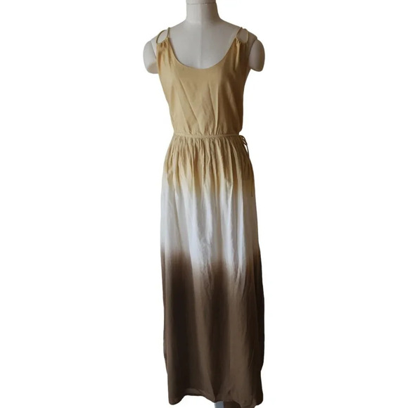 NWT The Kooples ombre khaki maxi dress with knot back - Picture 3 of 12